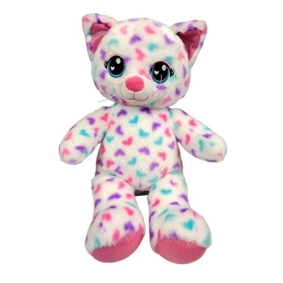 Build A Bear Pastel Rainbow Hearts Sassy Kitty Cat Plush 16" Valentine's - Picture 1 of 7